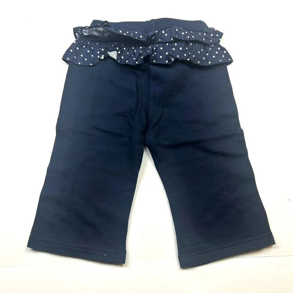 NWT Gymboree Girl Polka Dot Ruffle Knit Pant & Flower Cardigan 2 Piece Size 4T